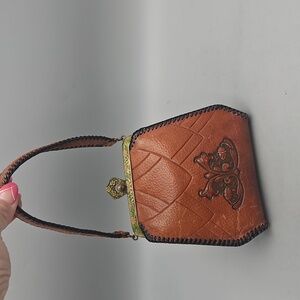 Vintage Jemco Volland Leather Small Coin/ Mirror Bag